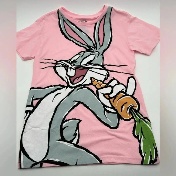 Warner Bros. Tops - Looney Tunes Women’s Short Sleeve Graphic T Shirt PINK Size Small NWT Bugs Bunny
